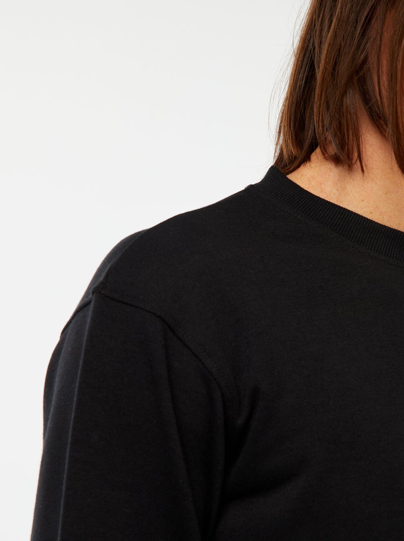 Sudadera lisa de chándal ligera negro - Kiabi