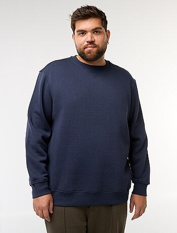 Sudadera lisa de cuello redondo