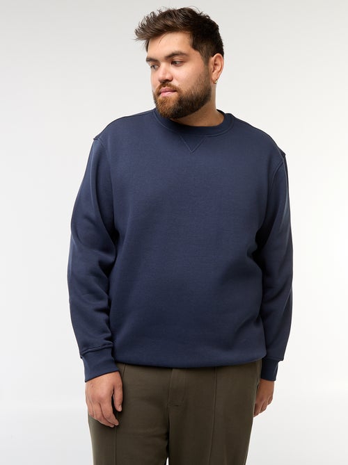 Sudadera lisa de cuello redondo - Kiabi