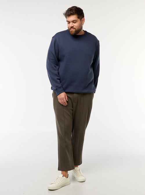 Sudadera lisa de cuello redondo - Kiabi