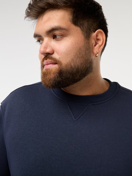 Sudadera lisa de cuello redondo - Kiabi