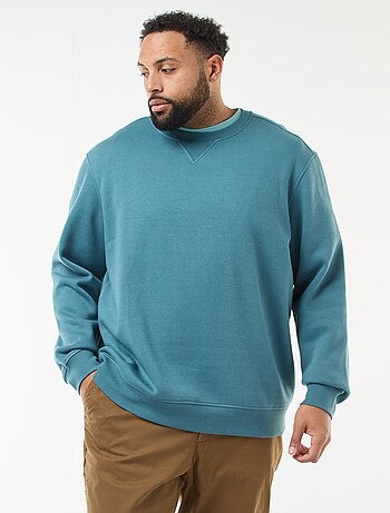 Sudadera lisa de cuello redondo