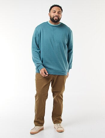 Sudadera lisa de cuello redondo