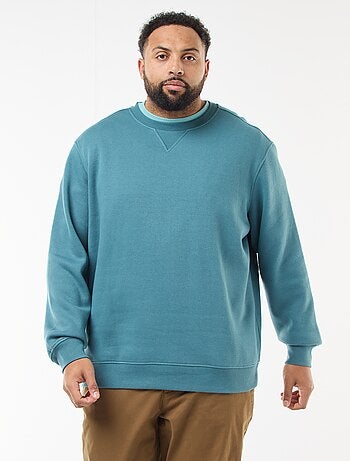 Sudadera lisa de cuello redondo