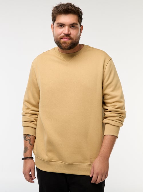 Sudadera lisa de cuello redondo - Kiabi