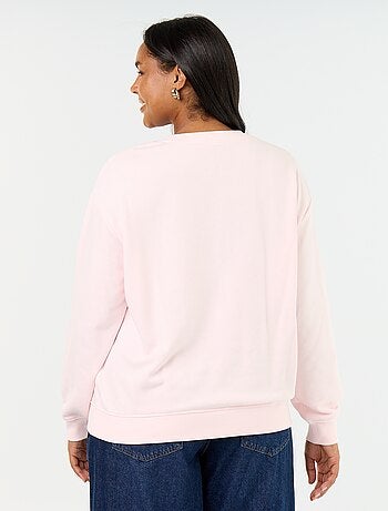 Sudadera lisa de cuello redondo de felpa