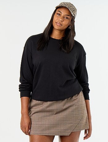 Sudadera lisa de cuello redondo de French Terry