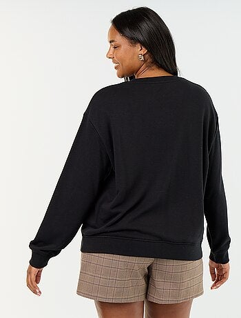 Sudadera lisa de cuello redondo de French Terry