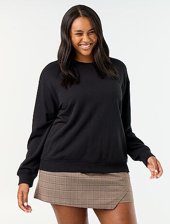 Sudadera lisa de cuello redondo de French Terry