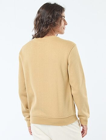 Sudadera lisa de cuello redondo en felpa perchada
