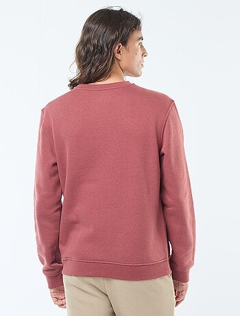 Sudadera lisa de cuello redondo en felpa perchada