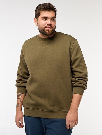 Sudadera lisa de cuello redondo