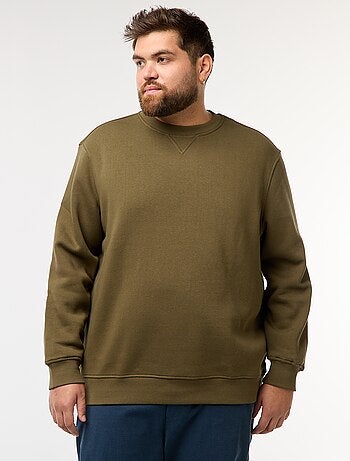 Sudadera lisa de cuello redondo
