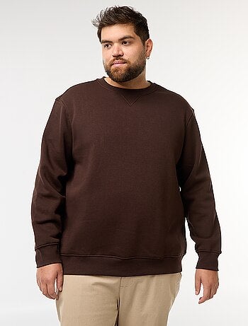 Sudadera lisa de cuello redondo