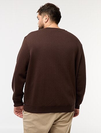 Sudadera lisa de cuello redondo