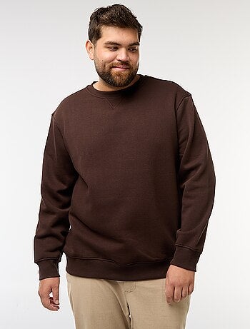Sudadera lisa de cuello redondo