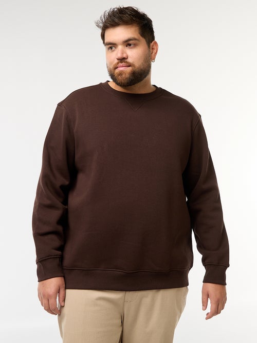 Sudadera lisa de cuello redondo - Kiabi