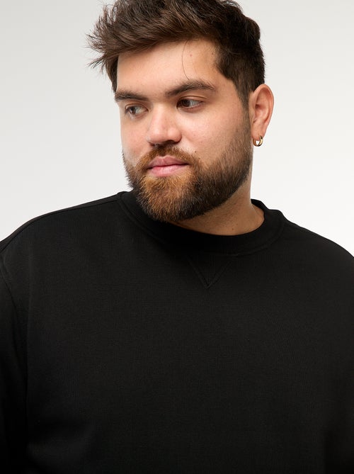 Sudadera lisa de cuello redondo - Kiabi