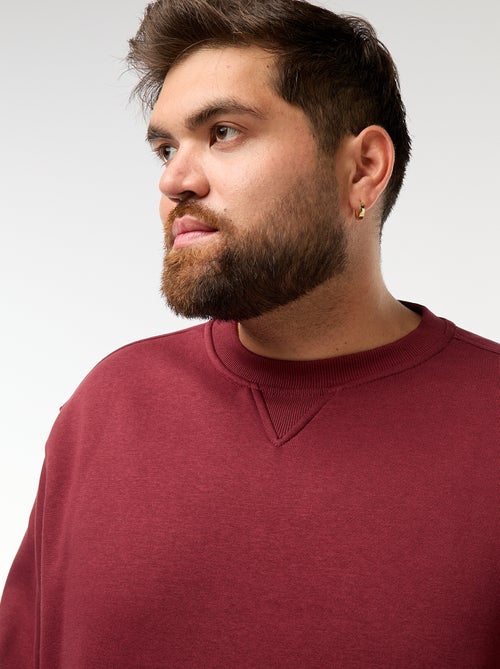 Sudadera lisa de cuello redondo - Kiabi