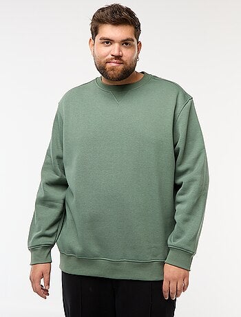 Sudadera lisa de cuello redondo