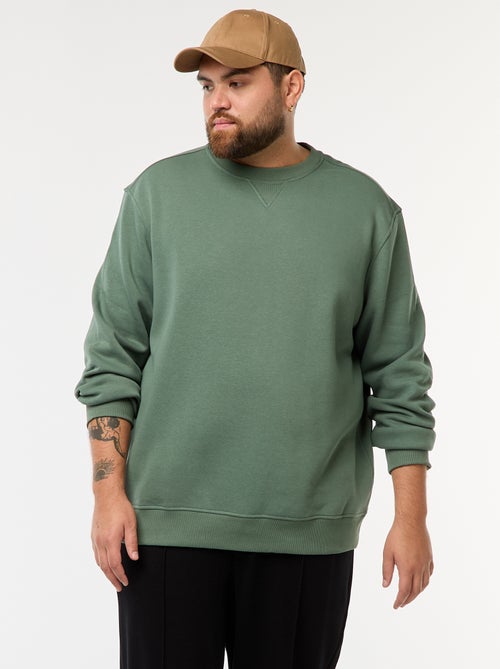 Sudadera lisa de cuello redondo - Kiabi