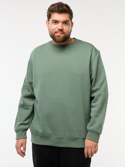 Sudadera lisa de cuello redondo - Kiabi