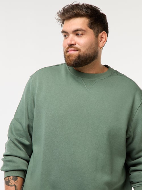 Sudadera lisa de cuello redondo - Kiabi