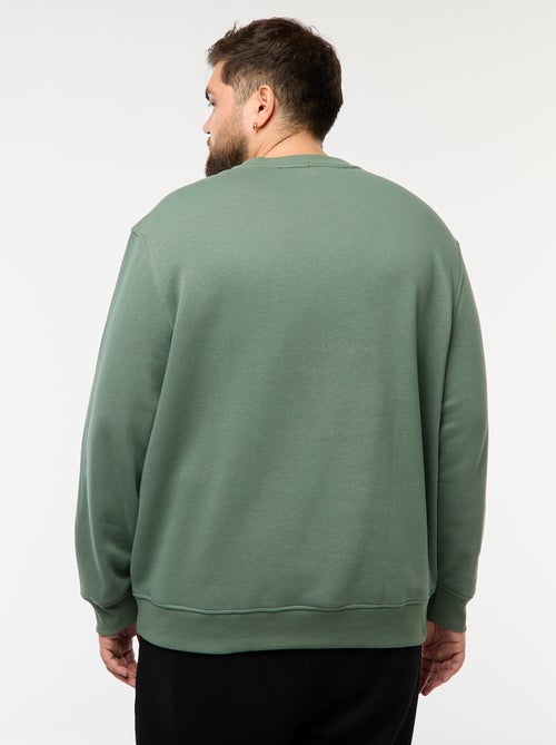 Sudadera lisa de cuello redondo - Kiabi