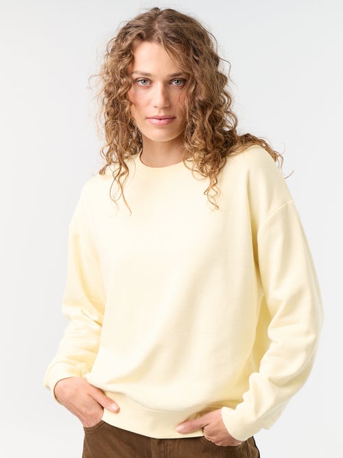 Sudadera lisa de felpa - Kiabi