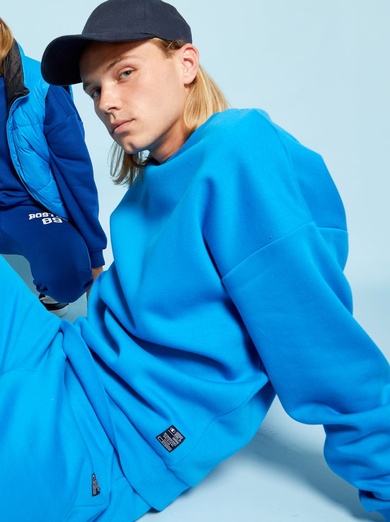 Sudadera lisa de felpa AZUL - Kiabi