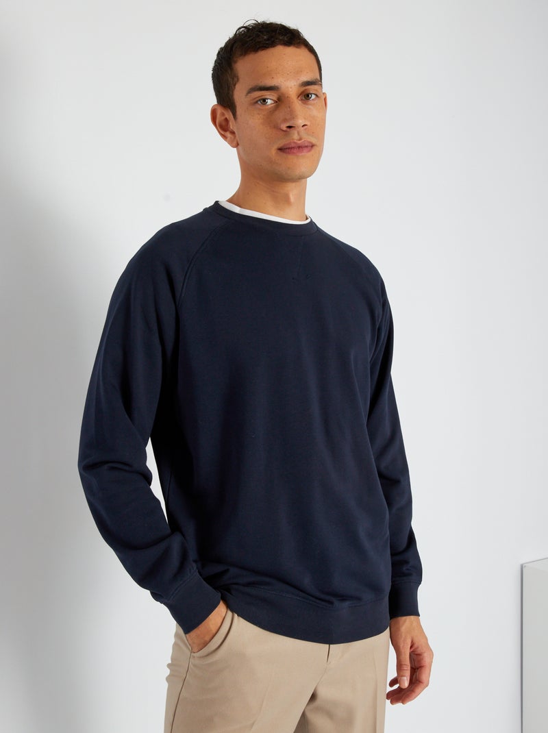 Sudadera lisa de felpa AZUL - Kiabi