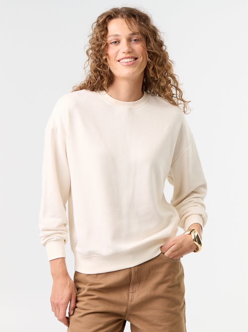 Sudadera lisa de felpa - Kiabi Sudadera lisa de felpa - Kiabi