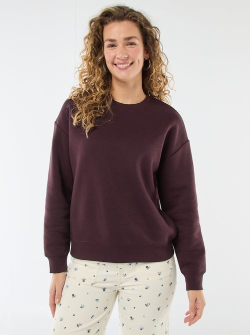 Sudadera lisa de felpa cálida - Kiabi Sudadera lisa de felpa cálida - Kiabi