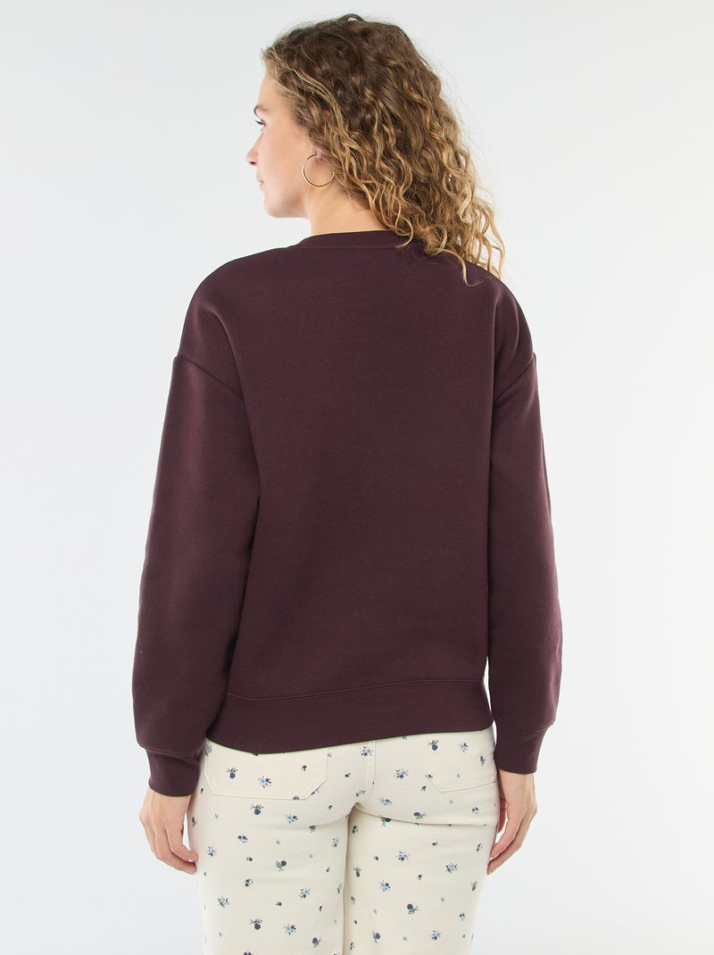 Sudadera lisa de felpa cálida Purpura - Kiabi