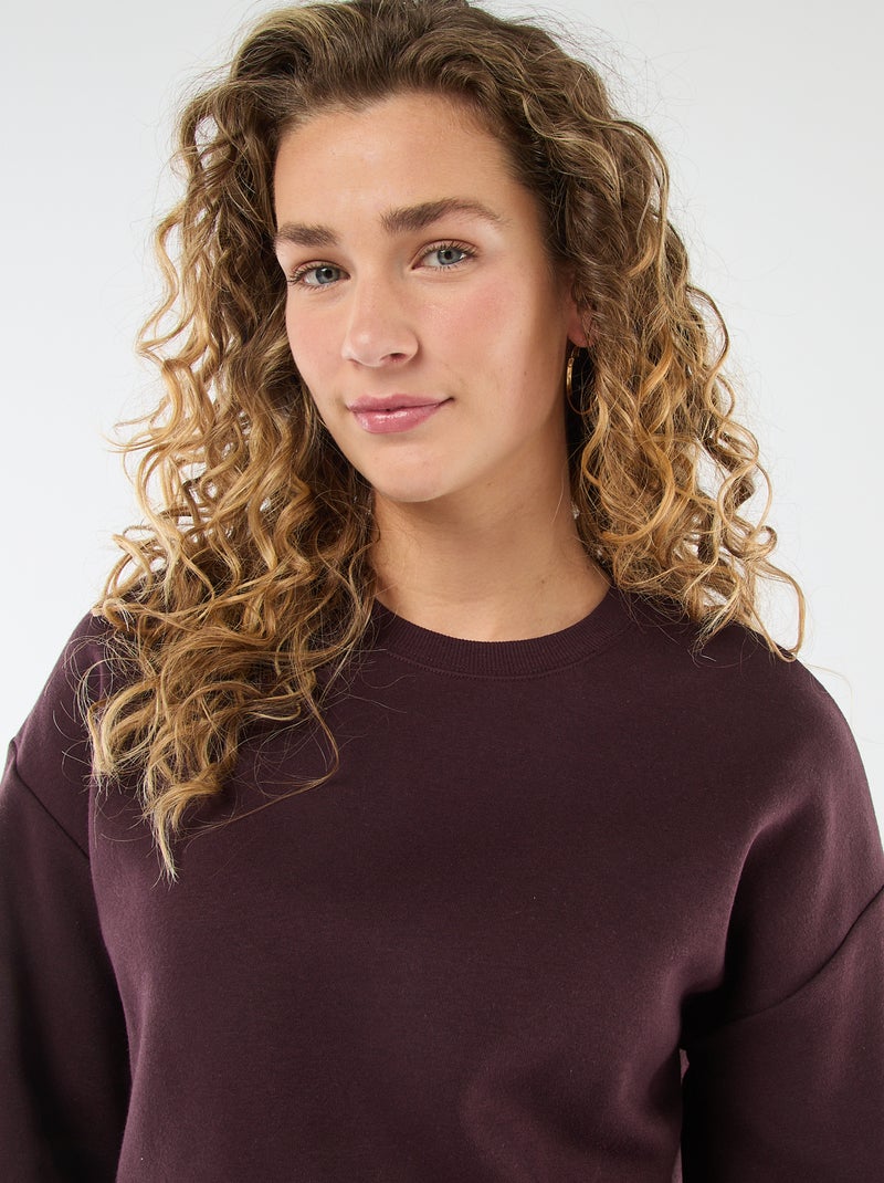 Sudadera lisa de felpa cálida Purpura - Kiabi