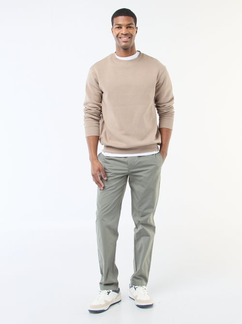 Sudadera lisa de felpa con cuello redondo - Kiabi Sudadera lisa de felpa con cuello redondo - Kiabi