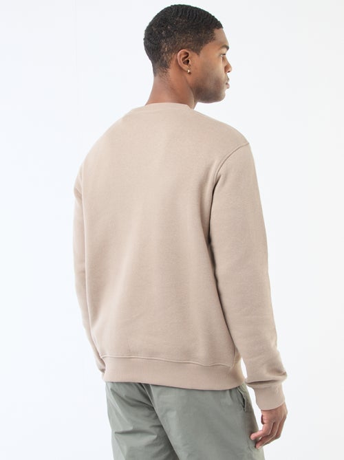 Sudadera lisa de felpa con cuello redondo - Kiabi Sudadera lisa de felpa con cuello redondo - Kiabi