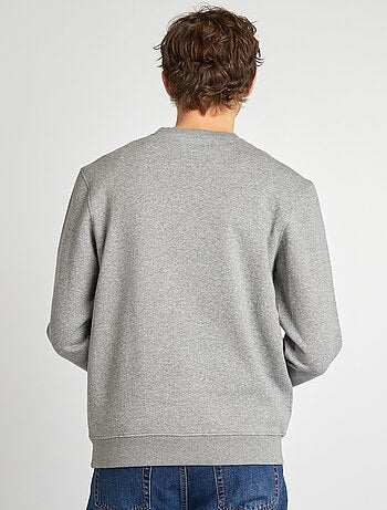 Sudadera lisa de felpa con cuello redondo