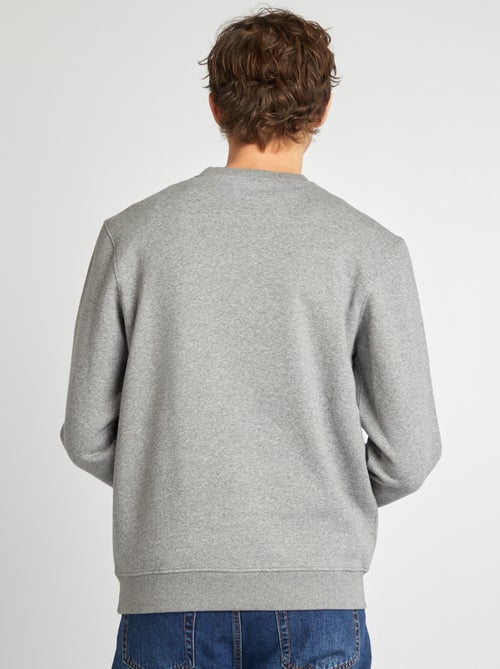 Sudadera lisa de felpa con cuello redondo - Kiabi