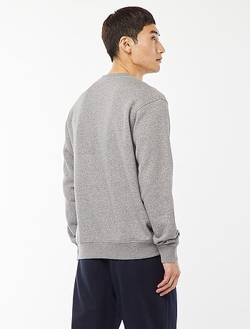 Sudadera lisa de felpa con cuello redondo