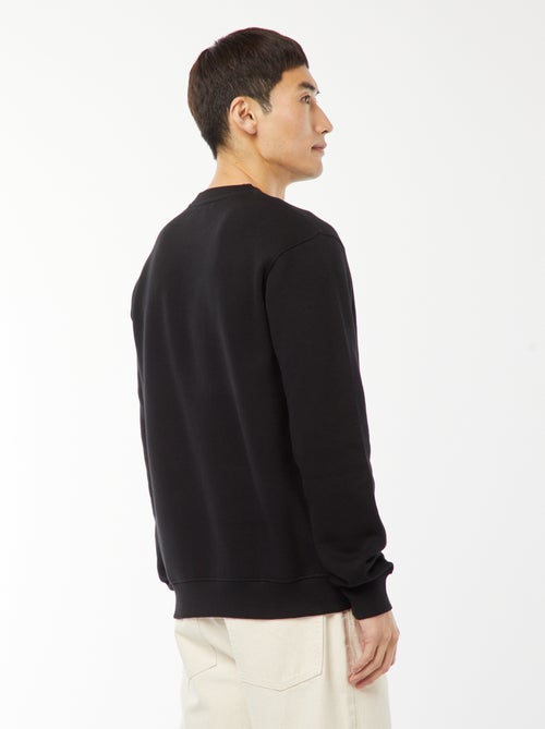 Sudadera lisa de felpa con cuello redondo - Kiabi