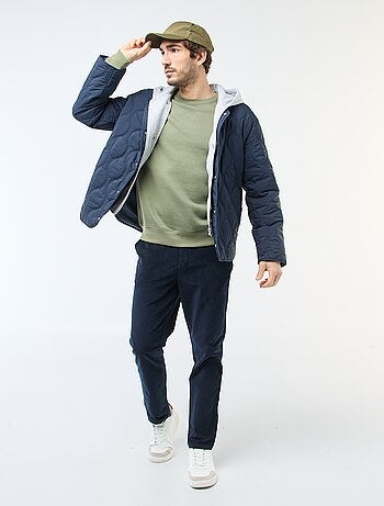 Sudadera lisa de felpa con cuello redondo