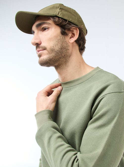 Sudadera lisa de felpa con cuello redondo - Kiabi