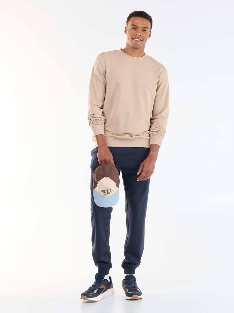 Sudadera lisa de felpa francesa Beige - Kiabi
