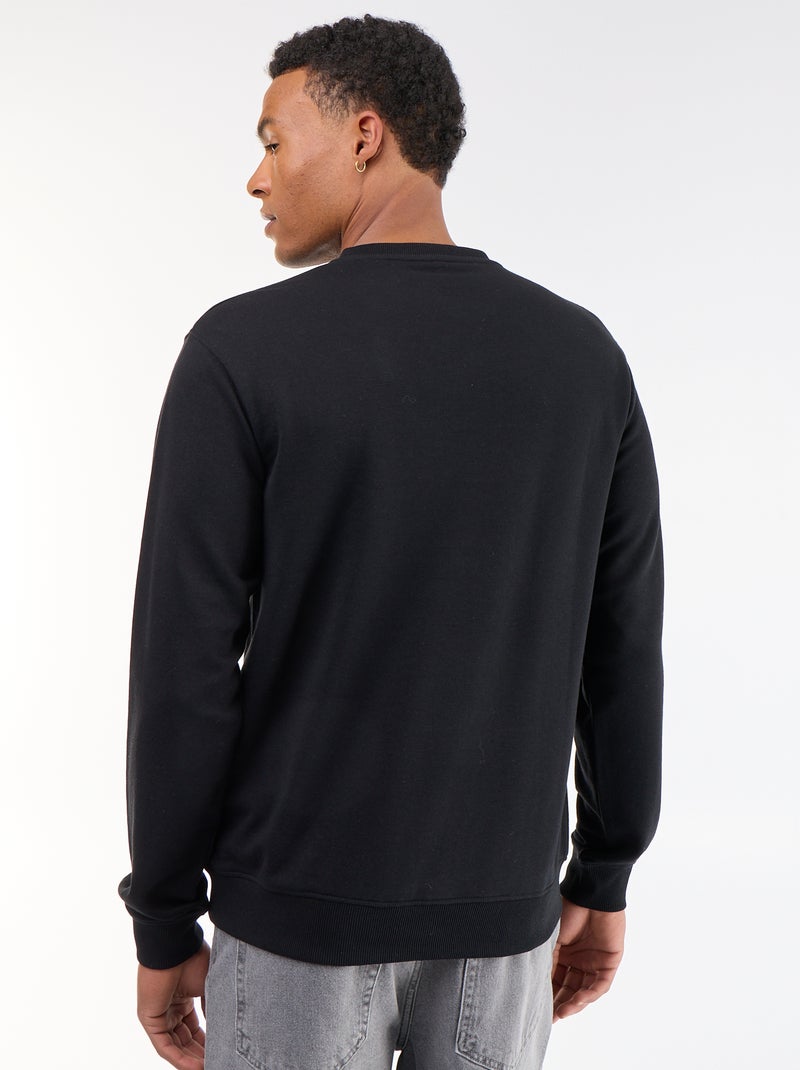 Sudadera lisa de felpa francesa Negro - Kiabi