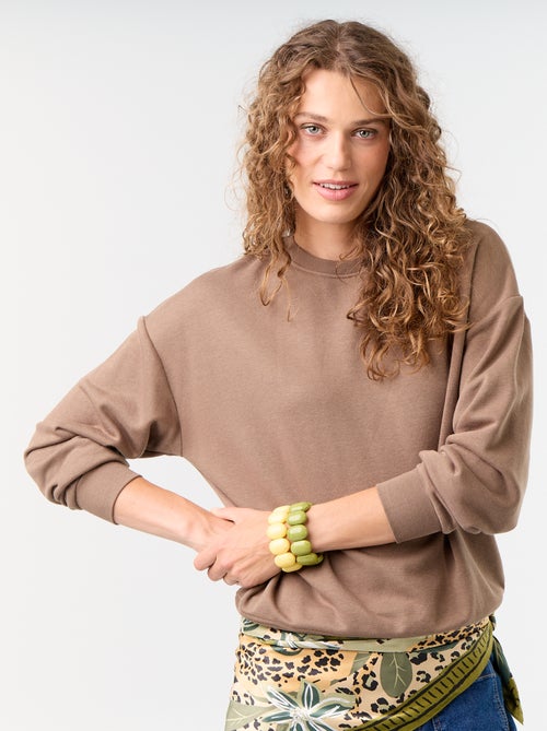Sudadera lisa de felpa - Kiabi Sudadera lisa de felpa - Kiabi