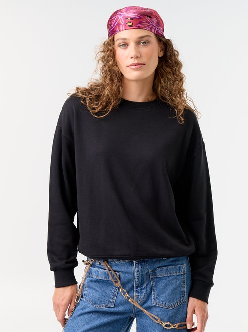 Sudadera lisa de felpa - Kiabi