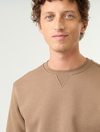 Sudadera lisa de felpa perchada
