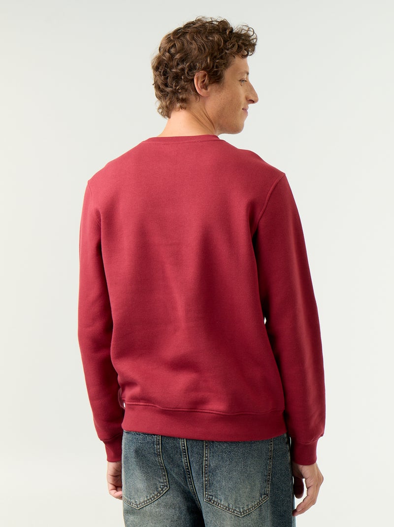 Sudadera lisa de felpa perchada Rojo - Kiabi