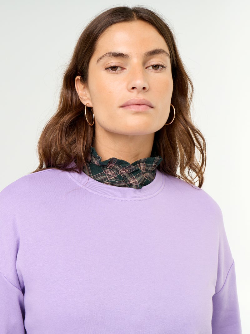 Sudadera lisa de felpa Purpura - Kiabi